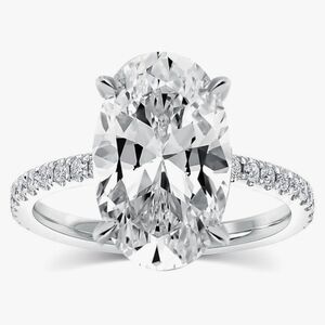Genuine GRA Certified 2 Carat Moissanite Ring in 18k over Sterling Silver Sz 7!